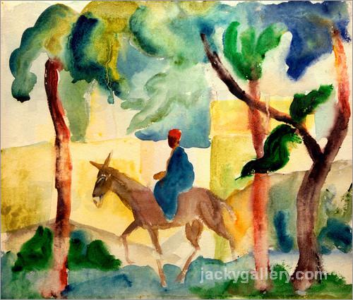 Man Riding on a Donkey, August Macke painting